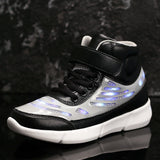 Flying Woven High-top Velcro Casual Shoes Fluorescent Shoes Led Luminous Shoes