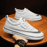 Men's Shoes Spring Breathable Canvas Shoes Low Cut White Shoes