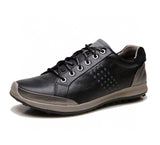 Summer Shoes Men's Leather Contrast Running Shoes