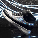 Flying Woven High-top Velcro Casual Shoes Fluorescent Shoes Led Luminous Shoes