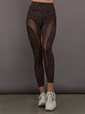 Sheer Spliced Legging in Melt - Leopard Print