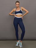 Double Layered Contrast Bra in Melt - Navy/White
