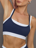 Double Layered Contrast Bra in Melt - Navy/White