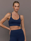 Multi Strap Active Bra in Diamond Compression - Navy