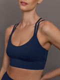 Multi Strap Active Bra in Diamond Compression - Navy