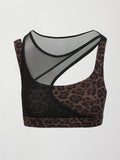Mesh Overlay Bra in Melt - Leopard Print