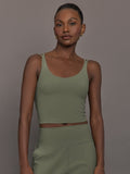 V-Neck Tank in Melt - Moss