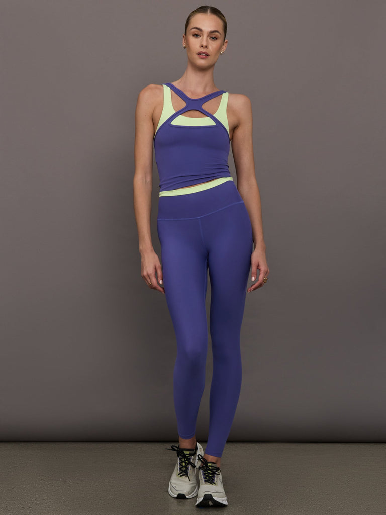 Contrast Waistband Legging in Melt - Future Dusk / Matcha