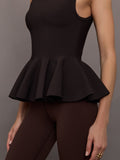 Peplum Sweater Tank - Chocolate Torte