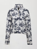 Toile Half Zip - Navy Toile