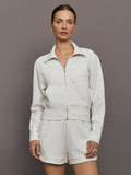 Full Zip Jacket in Interlock - Moonbeam Heather