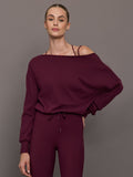 Off Shoulder Sweatshirt in French Terry - Fig