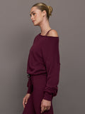 Off Shoulder Sweatshirt in French Terry - Fig