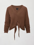 Knot Front Sweater - Cocoa