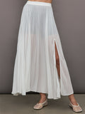 Mesh Pleated Skirt - Ivory