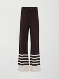 Striped Sweater Pant - Chocolate Torte / Off White
